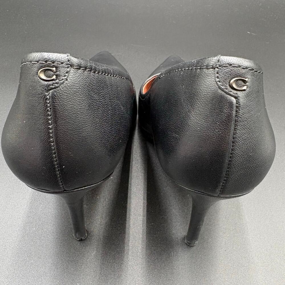 Coach G1807 Black Leather Pointed Toe Pumps Heels Women's Size 7.5B - Picture 5 of 11